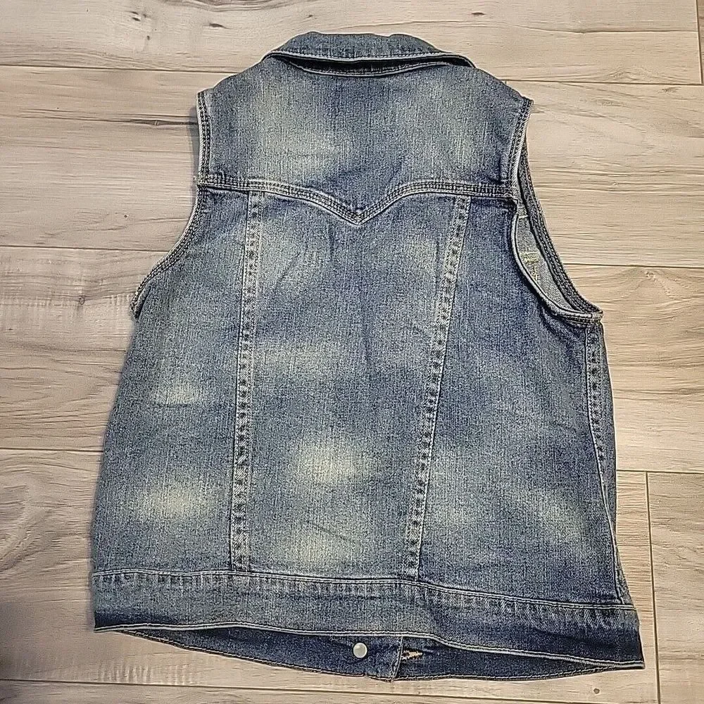 Levi's Denim Vest Youth 10-12 Blue Button‎ Up  Jean  Jacket